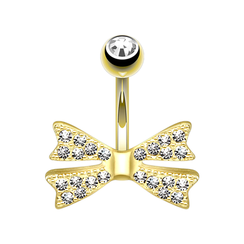 Papillon Banana placcato oro 14k con cristallo