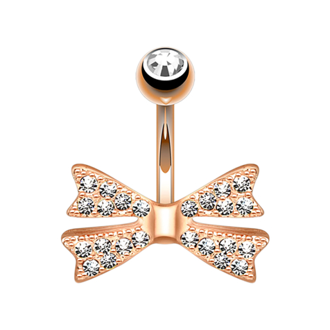 Banana rose gold bow tie with crystal