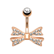 Banana rose gold bow tie with crystal