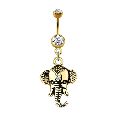 Banane 14k vergoldet mit Anhänger Elefant