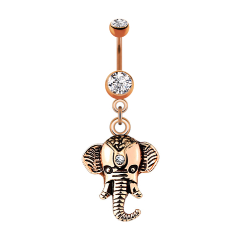 Banane or rose avec pendentif éléphant