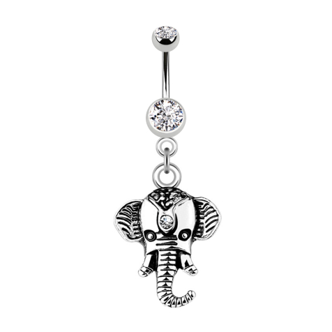 Banane argent avec pendentif éléphant