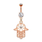 Banana rose gold with hamsa pendant ornate crystal silver