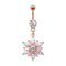 Banana rose gold with pink flower crystal pendant
