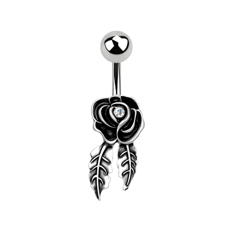 Rosa dargento a forma di banana con piuma