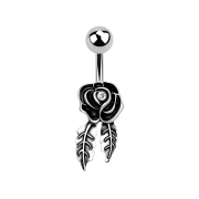 Banane silber Rose mit Feder