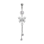 Banana silver with pendant king butterfly crystal silver