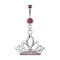 Banane argent avec pendentif Tiara couronne rose