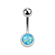 Banane argentée avec opale pailletée aqua