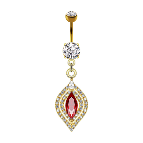 Gold-plated banana with oval chandelier pendant