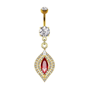 Gold-plated banana with oval chandelier pendant