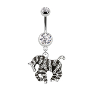 Banane argent avec pendentif zèbre