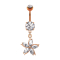 Banana rose gold with crystal flower pendant