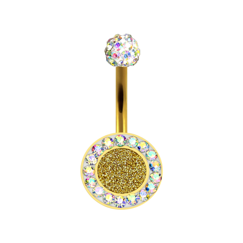 Banana gold-plated with glitter and crystal multicolor