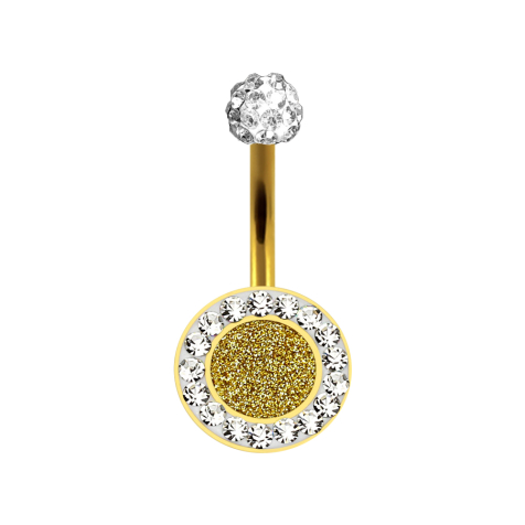 Banana gold-plated with glitter and silver crystal