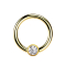 Anello Micro Ball Closure placcato oro con cristallo a sfera argento