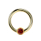 Micro Ball Closure Ring gold-plated with ball crystal red