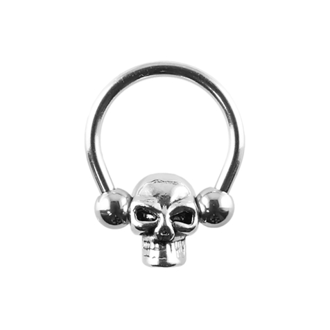 Closure ring silver with skull