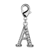 Pendant with crystal letter A