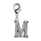 Pendant with crystal letter M