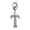 Pendant with crystal letter T