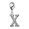 Pendant with crystal letter X