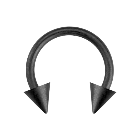 Circular Barbell schwarz matt mit zwei Cones