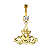 Banana placcata oro 14k con ciondolo Claddagh