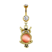 Banana 14k gold-plated with owl pendant