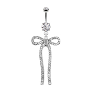 Banane argentée avec pendentif cristal boucle