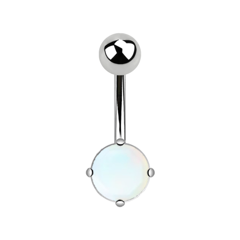 Banane silber mit rundem Argenon Stein