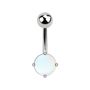 Banane silber mit rundem Argenon Stein