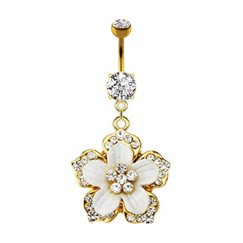 Banana 14k gold-plated with Hawaiian flower pendant