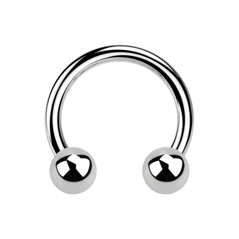 Circular barbell silver with two balls