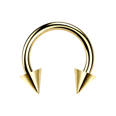 Circular Barbell vergoldet mit zwei Cones