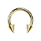Circular Barbell vergoldet mit zwei Cones