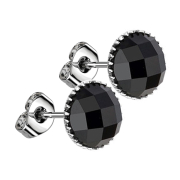 Orecchini a perno in cristallo sfaccettato nero