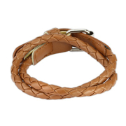 Lederarmband mit verdrehten Band und Schnalle braun