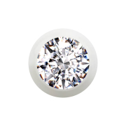 Micro Kugel weiss mit Kristall silber