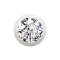 Micro Kugel weiss mit Kristall silber