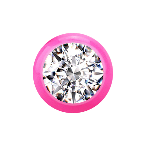 Micro sfera rosa con cristallo argento