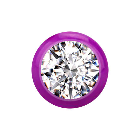 Micro boule violette avec cristal argenté