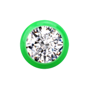 Micro Kugel grün mit Kristall silber