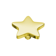 Gold-plated dermal anchor star with titanium coating