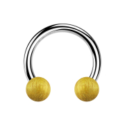 Circular barbell silver with two balls made of jackfruit...