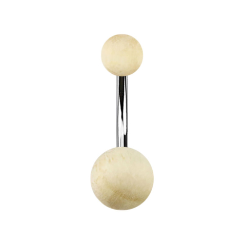 Banane argentée avec deux boules en bois de crocodile