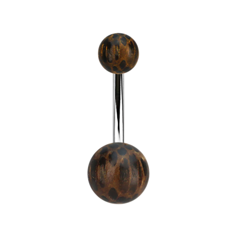 Banane silber mit zwei Kugeln aus Palmholz