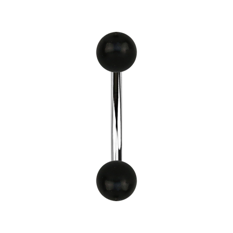 Silver banana with two black horn balls