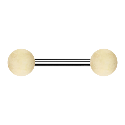 Barbell silver con due sfere in legno di coccodrillo