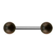 Barbell silver with two balls made of sono wood